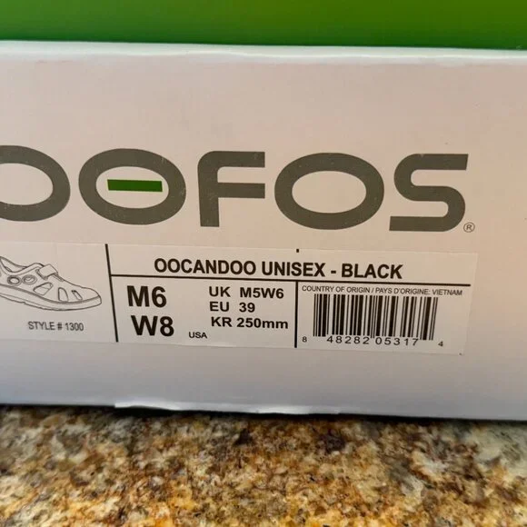 OOFOS "OOcandoo" unisex sport recovery sandal - W8, M6 - black - Picture 5 of 5